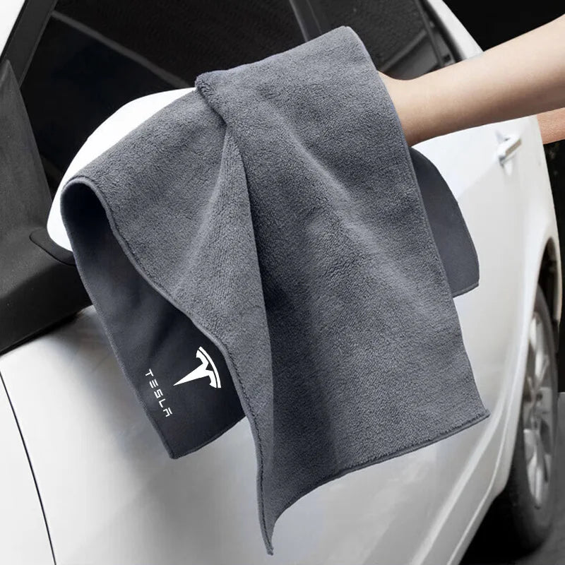 Car Wash Microfiber Towel Auto Emblem Cleaning Drying Rag Cloth Auot for Tesla Model 3 S Y X  2021 2022 2023 Car Roadster Bonina