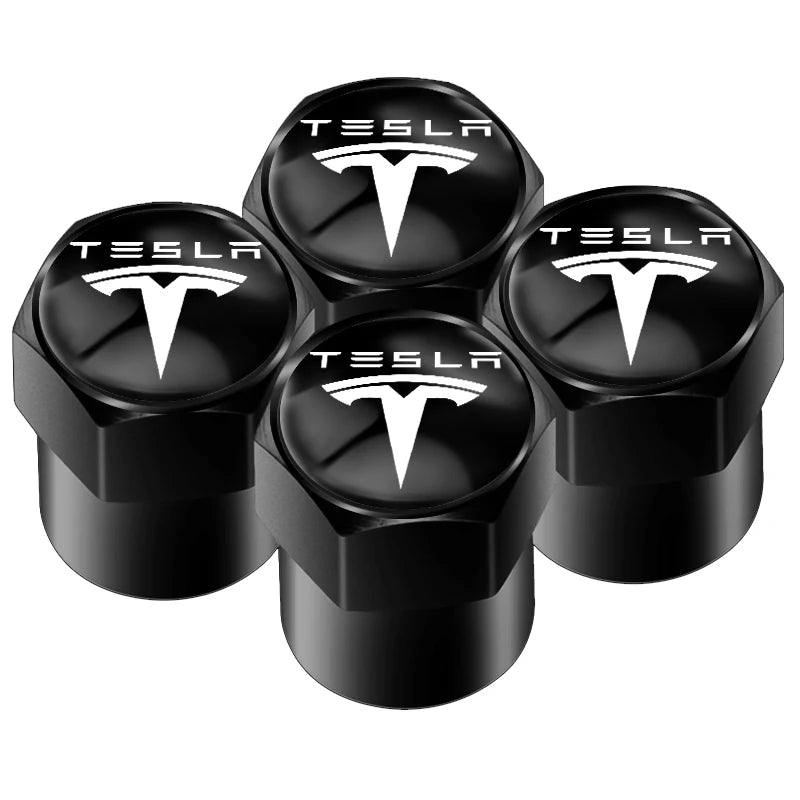 4pcs Aluminum Alloy Car Wheel Tire Valve Caps Tyre Rim Stem Covers For Tesla model 3 model X Y style Roadster MODEL S