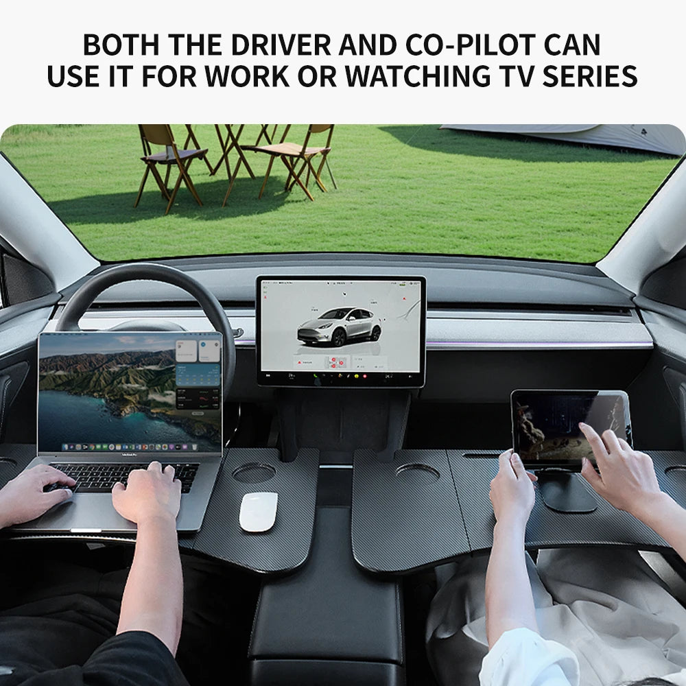 YZ Table Desk For Tesla Model 3 2024 Car Steering Wheel Laptop Tray Food Desk Portable Office Table for Tesla Model3 2022 ModelY