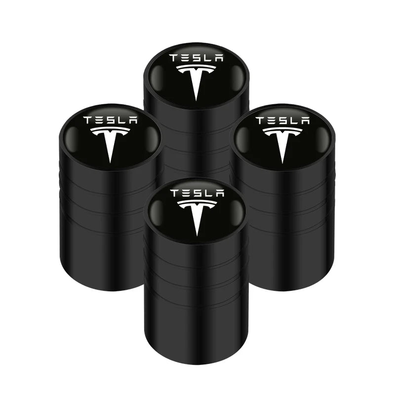 4pcs Aluminum Alloy Car Wheel Tire Valve Caps Tyre Rim Stem Covers For Tesla model 3 model X Y style Roadster MODEL S