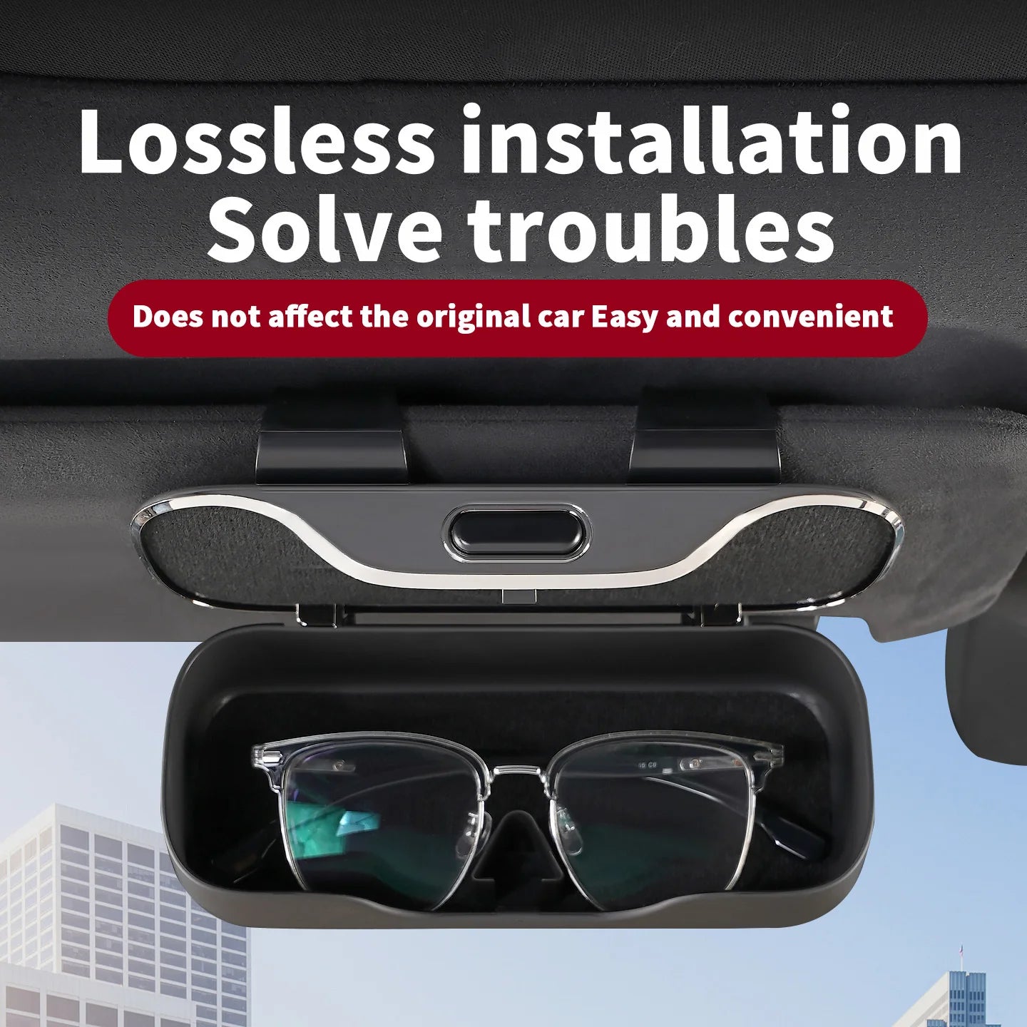 For Tesla Model 3 Model Y Model S Model X Cybertruck Roadsrer Car Suede Sunglasses Box Eyeglasses Storage Box Visor Glasses Clip