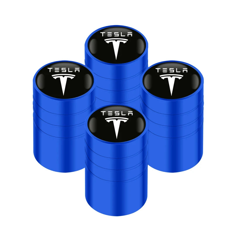 4pcs Aluminum Alloy Car Wheel Tire Valve Caps Tyre Rim Stem Covers For Tesla model 3 model X Y style Roadster MODEL S