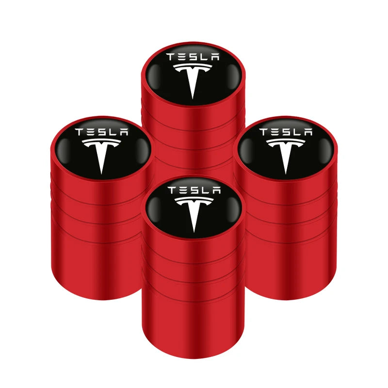 4pcs Aluminum Alloy Car Wheel Tire Valve Caps Tyre Rim Stem Covers For Tesla model 3 model X Y style Roadster MODEL S