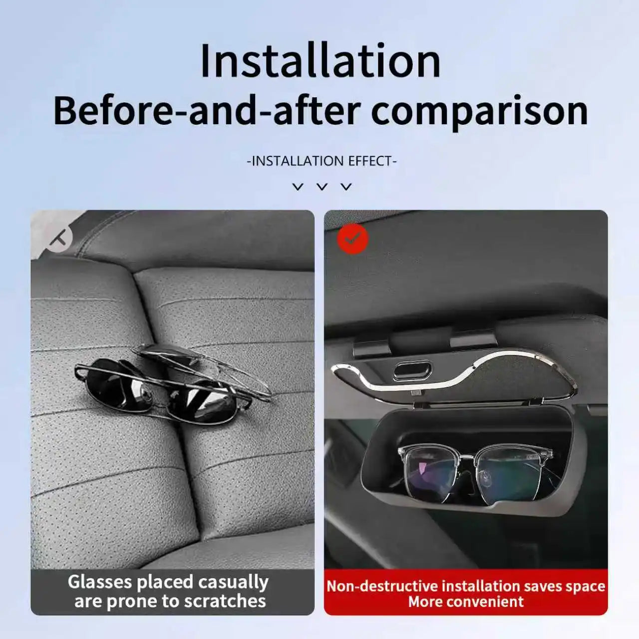 For Tesla Model 3 Model Y Model S Model X Cybertruck Roadsrer Car Suede Sunglasses Box Eyeglasses Storage Box Visor Glasses Clip