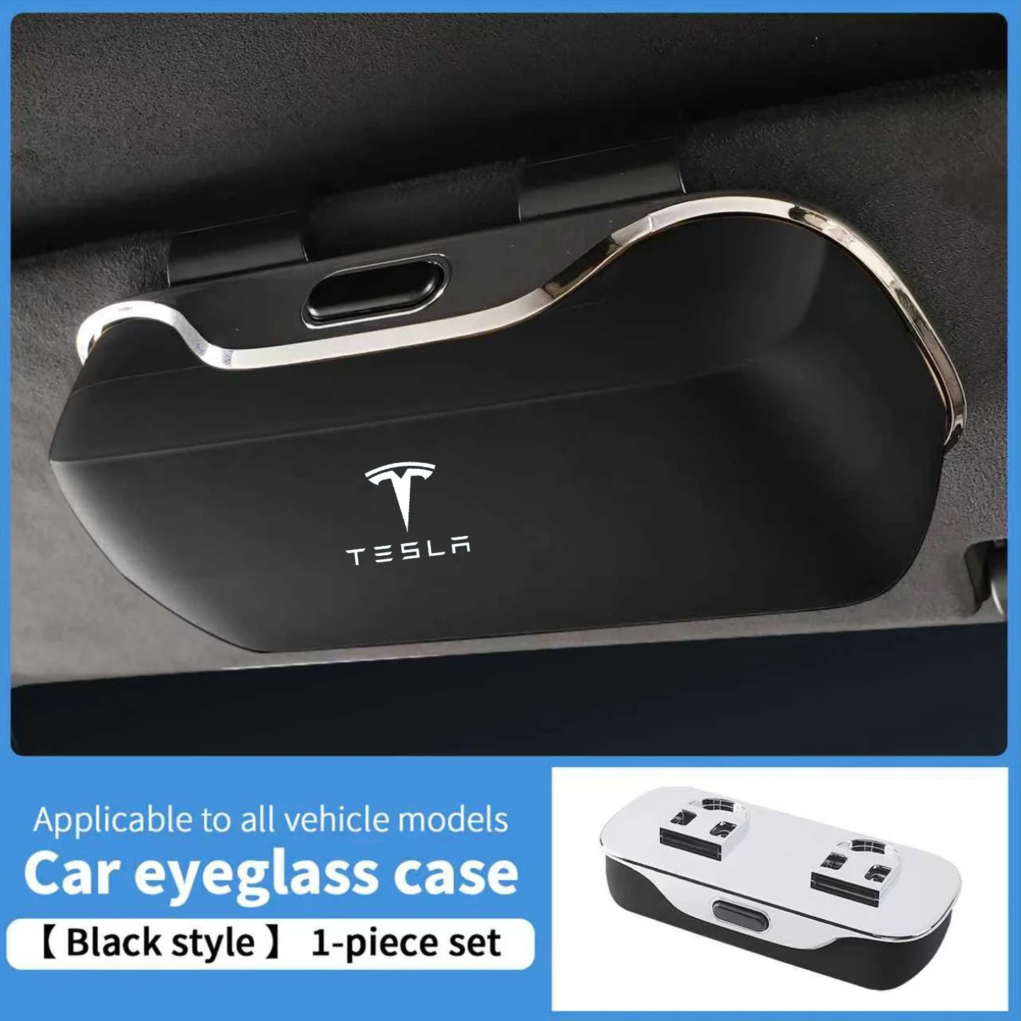 For Tesla Model 3 Model Y Model S Model X Cybertruck Roadsrer Car Suede Sunglasses Box Eyeglasses Storage Box Visor Glasses Clip
