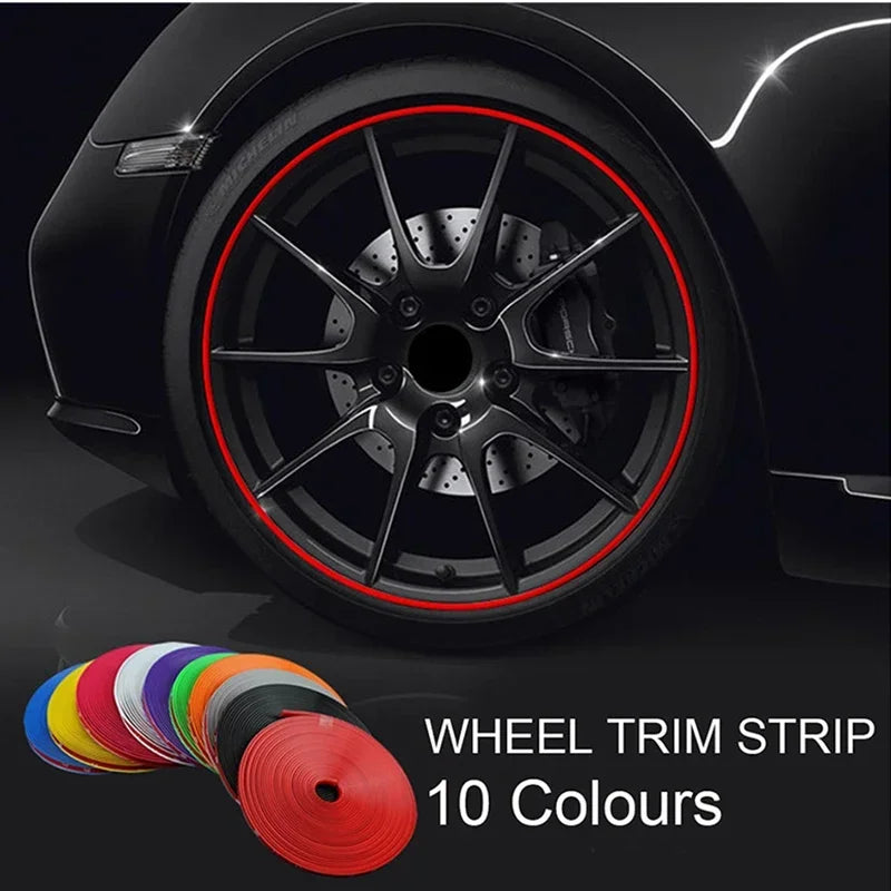 Good NEW 8M/ Roll Rimblades Car Vehicle Color Wheel Rims Protectors Decor Strip Tire Guard Line Rubber Moulding Trim Wheel Amagi