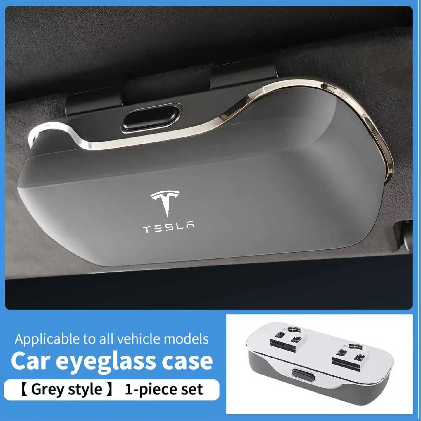 For Tesla Model 3 Model Y Model S Model X Cybertruck Roadsrer Car Suede Sunglasses Box Eyeglasses Storage Box Visor Glasses Clip