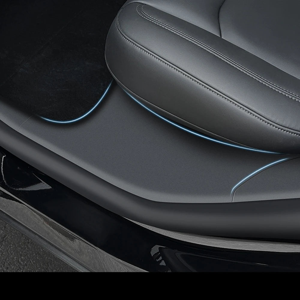 2pcs Rear Door Sill Guards For Tesla Model Y 2020 20212022 2023 2024 ABS Inner Protector Plate Cover Trim Welcome Pedal Kick Pad
