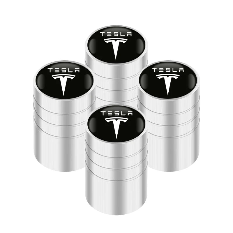 4pcs Aluminum Alloy Car Wheel Tire Valve Caps Tyre Rim Stem Covers For Tesla model 3 model X Y style Roadster MODEL S