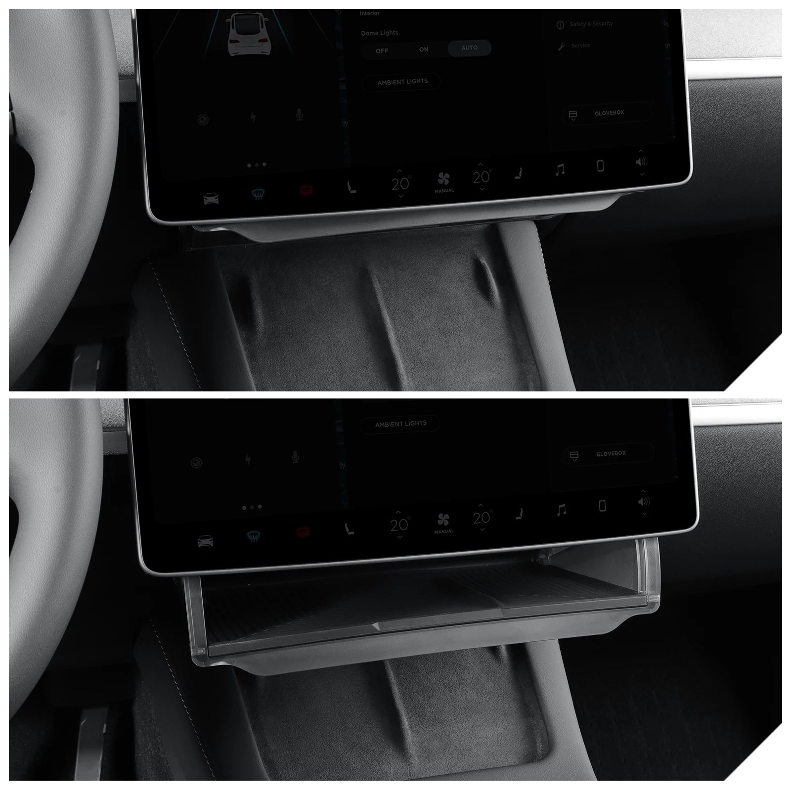 For Tesla Model Y 2024 Car Storage Box Hidden Storage Organizer Case Tray Under The Central Control Screen Model 3 2021-2022