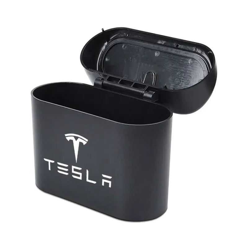 1Pcs Car Can Garbage Bin Storage Box For Tesla Keychain Model 3 2022 Y X S Cc3 Cybertruck Juguete Roadster Coil 4 Accessories