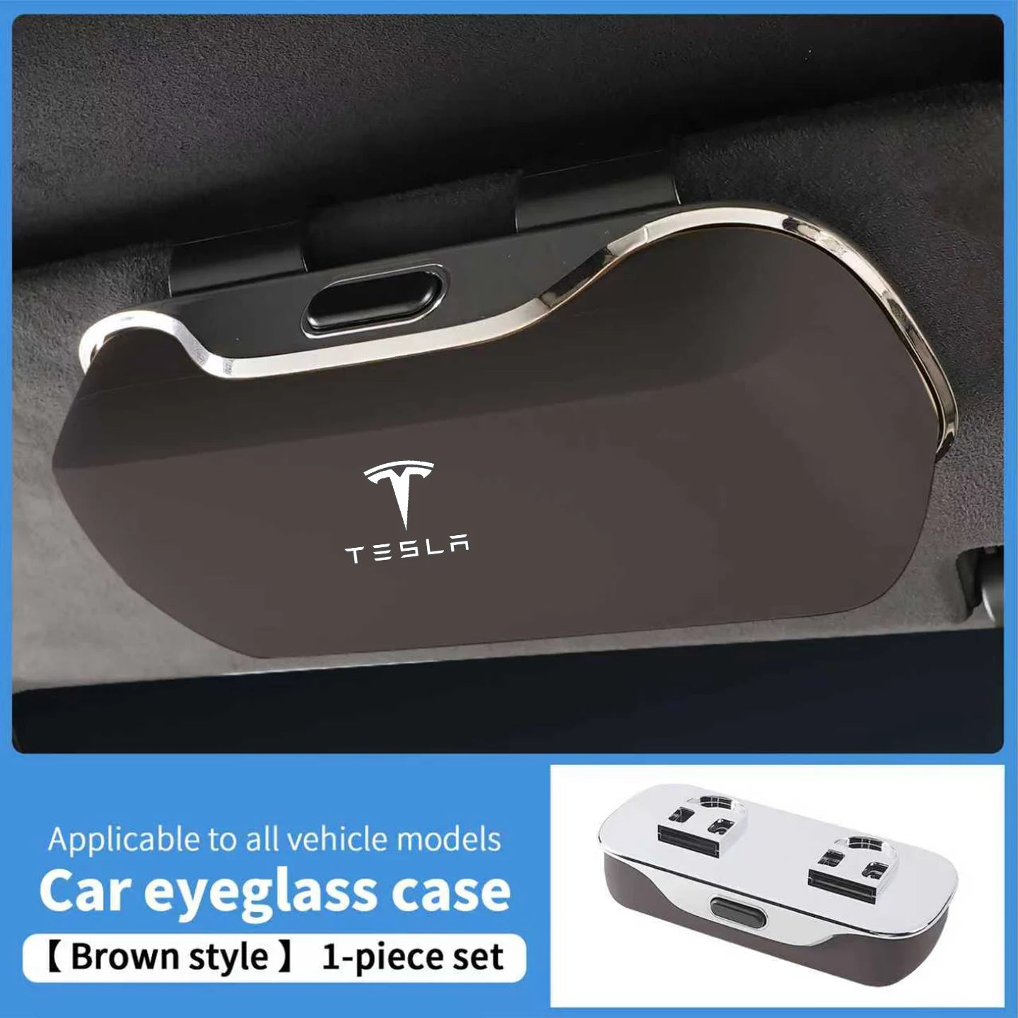 For Tesla Model 3 Model Y Model S Model X Cybertruck Roadsrer Car Suede Sunglasses Box Eyeglasses Storage Box Visor Glasses Clip