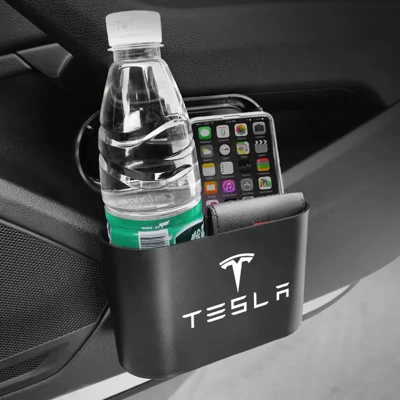 1Pcs Car Can Garbage Bin Storage Box For Tesla Keychain Model 3 2022 Y X S Cc3 Cybertruck Juguete Roadster Coil 4 Accessories