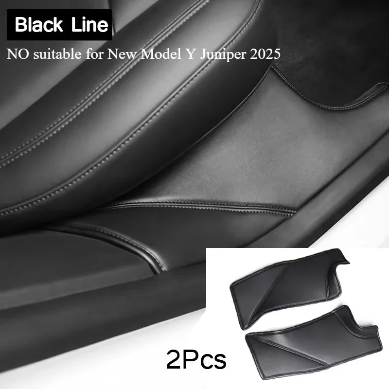 Rear Door Sill Pad for Tesla Model Y Anti Kick Dirt Threshold Strip PU Leather Protective Cover Car Inner Hidden Pads 2021-2024