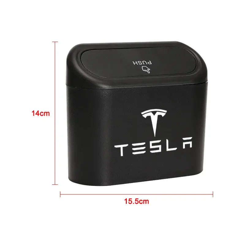 1Pcs Car Can Garbage Bin Storage Box For Tesla Keychain Model 3 2022 Y X S Cc3 Cybertruck Juguete Roadster Coil 4 Accessories