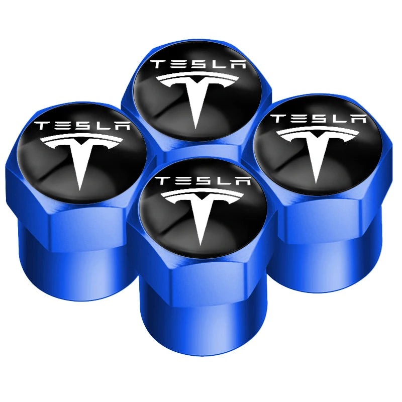 4pcs Aluminum Alloy Car Wheel Tire Valve Caps Tyre Rim Stem Covers For Tesla model 3 model X Y style Roadster MODEL S