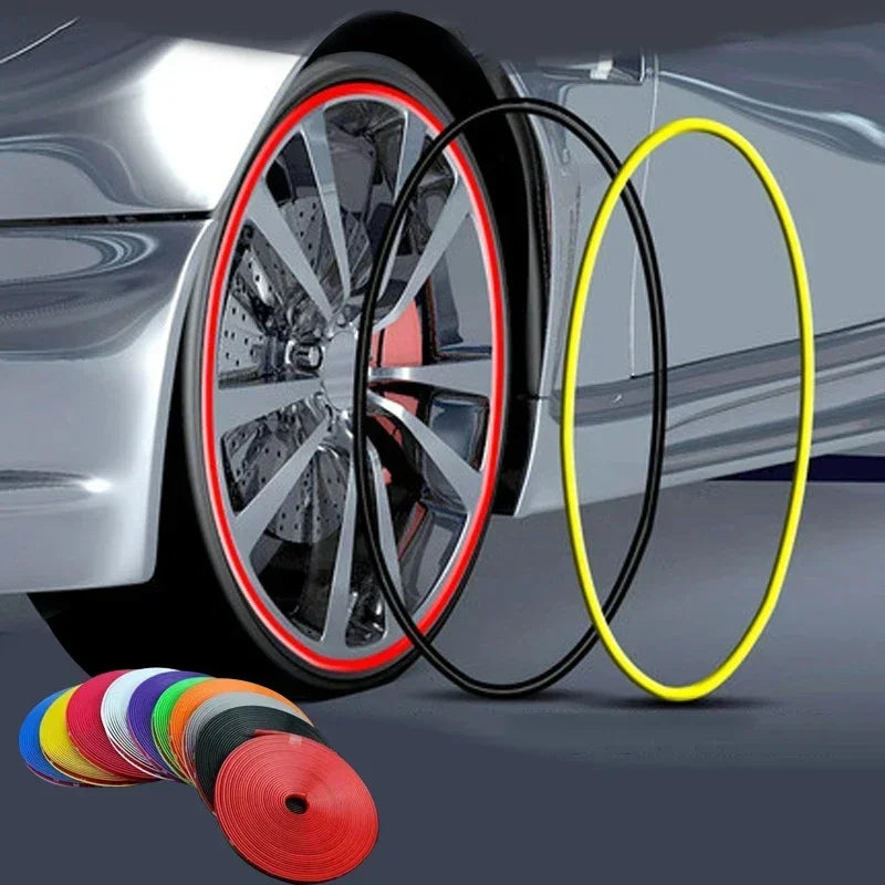 Good NEW 8M/ Roll Rimblades Car Vehicle Color Wheel Rims Protectors Decor Strip Tire Guard Line Rubber Moulding Trim Wheel Amagi